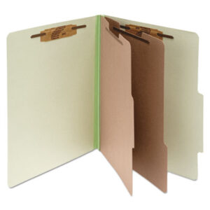 (ACC15046)ACC 15046 – Pressboard Classification Folders, 3" Expansion, 2 Dividers, 6 Fasteners, Letter Size, Leaf Green Exterior, 10/Box by ACCO BRANDS, INC. (10/BX)