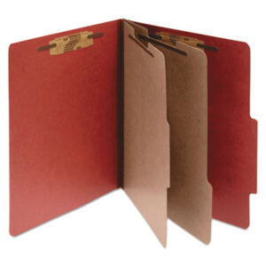 (ACC15036)ACC 15036 – Pressboard Classification Folders, 3" Expansion, 2 Dividers, 6 Fasteners, Letter Size, Earth Red Exterior, 10/Box by ACCO BRANDS, INC. (10/BX)