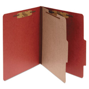 25-Point; 4-Section; ACCO; Classification; Classification Folders; Earth Red; Fastener Folders; File Folders; Folder; Legal Size; Pressboard; Recycled Product; Recycled Products; Sectional; Files; Pockets; Sheaths; Organization; Classify