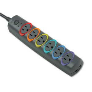 6-Outlet; Color-Coded; Electric/Electrical; KENSINGTON; Noise Filter; Power Line; Power Protection; Power Surge; Premium Strip; SmartSockets; Surge & Noise Suppressor; Surge Protector; Surge Suppressor; Suppressors; Power; Voltage; Spikes; Current; AC; Electricity; Overloads; Circuits; Electronics; Technology