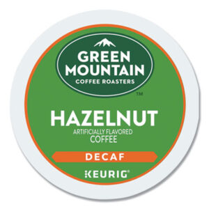 K-Cup; K-Cups; Kcup; Kcups; Keurig Brewing System; Keurig; Beverage; Beverages; Coffee; Decaffeinated; Decaf; Decaf Hazelnut; Single Cup; Hazelnut Decaf; GREEN MOUNTAIN; Green Mountain Coffee Roasters Hazelnut Decaf Coffee Drinks; Breakrooms; Vending; Hospitality; Lounges