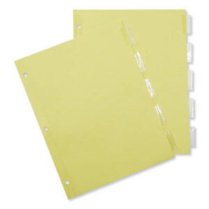 5-Tab Style; Binder Index; Buff; Clear Tabs; Divider; Indexes; Insertable Tab; Insertable Tab Indexes; Ring Binder; Subject Divider; Tab; Tab Divider; Tabs; Three-Hole Punched; UNIVERSAL; five tab; 5 tab; Recordkeeping; Filing; Systems; Cataloging; Classification