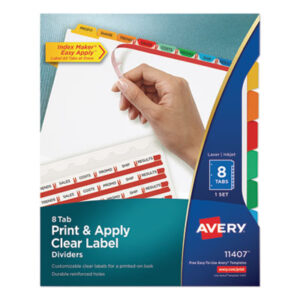 AVERY; Binder Index; Divider; Index Maker Dividers; Indexes; Printer/Copier Indexes; Ring Binder Indexes; Subject Divider; Tab; Tab Divider; Tabs; 8 tab; index dividers; Recordkeeping; Filing; Systems; Cataloging; Classification