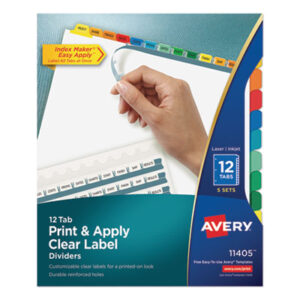 AVERY; Binder Index; Divider; Index Maker Dividers; Indexes; Printer/Copier Indexes; Ring Binder Indexes; Subject Divider; Tab; Tab Divider; Tabs; 12 tab; index dividers; preprinted tabs; Recordkeeping; Filing; Systems; Cataloging; Classification