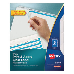 AVERY; Binder Index; Divider; Index Maker; Indexes; Ring Binder Indexes; Subject Divider; Tab; Tab Divider; Tabs; index dividers; 5 tab; five tab; Recordkeeping; Filing; Systems; Cataloging; Classification