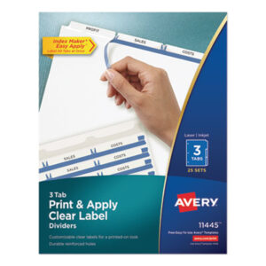 3-Hole Punched; 3-Tab Style; AVERY; Binder Index; Divider; Index Maker; Index Tabbed; Indexes; Ink Jet; Laser Printer; Printer/Copier; Ring Binder Indexes; Subject Divider; Tab; Tab Divider; Tabs; White Dividers; White Tab; index dividers; 3 tab; three tab; Recordkeeping; Filing; Systems; Cataloging; Classification