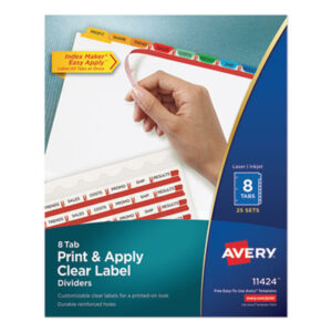 AVERY; Binder Index; Divider; Index Maker Dividers; Indexes; Printer/Copier Indexes; Ring Binder Indexes; Subject Divider; Tab; Tab Divider; Tabs; 8 tab; index dividers; Recordkeeping; Filing; Systems; Cataloging; Classification