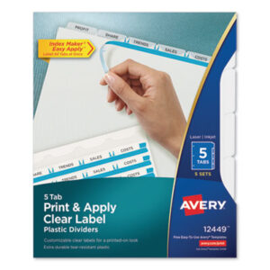 AVERY; Binder Index; Divider; Index Maker; Indexes; Ring Binder Indexes; Subject Divider; Tab; Tab Divider; Tabs; index dividers; 5 tab; five tab; Recordkeeping; Filing; Systems; Cataloging; Classification