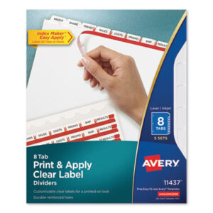 3-Hole Punched; 8-Tab Style; AVERY; Binder Index; Divider; Index Maker; Index Tabbed; Indexes; Laser Printer; Printer/Copier; Ring Binder Indexes; Subject Divider; Tab; Tab Divider; Tabs; White Dividers; White Tab; Index Dividers; Recordkeeping; Filing; Systems; Cataloging; Classification