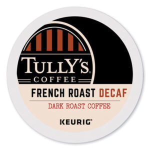 K-Cup; K-Cups; Kcup; Kcups; Coffee; French Roast; Decaffeinated; Keurig; Decaf;  Tully&apos;s; Drinks; Beverages; Breakrooms; Vending; Hospitality; Lounges