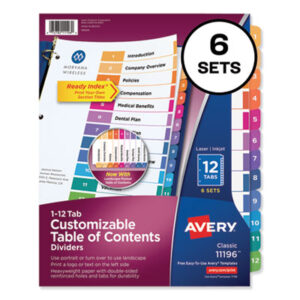 Avery; Ready Index; Punched Index; Binder; Recordkeeping; Filing; Systems; Cataloging; Classification