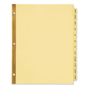 AVERY; Gold Reinforced; Laminated Tab Dividers; Preprinted Tabs Tab Dividers; Tab Dividers; 12 Tab; Index dividers; Preprinted Tabs; Recordkeeping; Filing; Systems; Cataloging; Classification