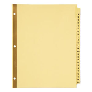 AVERY; Gold Reinforced; Laminated Tab Dividers; Preprinted Tabs Tab Dividers; Tab Dividers; A-Z Tab titles; Preprinted Tabs; Index dividers; 25 Tabs; Recordkeeping; Filing; Systems; Cataloging; Classification