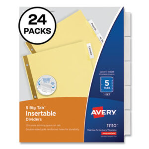 5-Tab Style; Big Tab; Binder Index; Buff Dividers/Clear Tabs; Filing Accessories; Filing Supplies; Indexes; Inkjet Printers; Inkjet/Laser; Insertable Big Tab Dividers; Laser Printer; Multicolor; Ring Binder Divider; Subject Divider; Tab Divider; Tabs; Worksaver; Recordkeeping; Filing; Systems; Cataloging; Classification