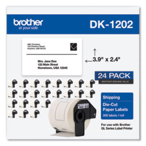 Address Labels;Die-Cut; Label Maker Labels; Labelmaker Labels; White Paper; Identifications; Classifications; Stickers; Shipping; Receiving; Mailrooms; Brother