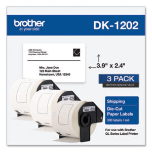 Address Labels;Die-Cut; Label Maker Labels; Labelmaker Labels; White Paper; Identifications; Classifications; Stickers; Shipping; Receiving; Mailrooms; Brother