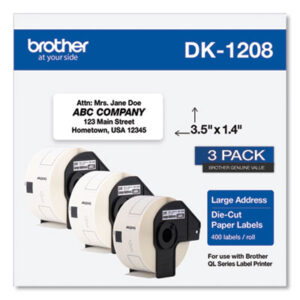 Address Labels;Die-Cut; Label Maker Labels; Labelmaker Labels; White Paper; Identifications; Classifications; Stickers; Shipping; Receiving; Mailrooms; Brother