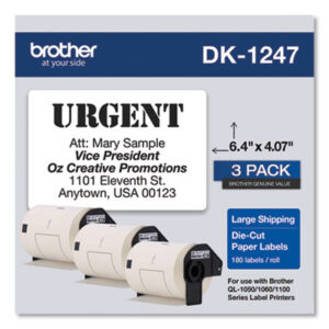 Address Labels;Die-Cut; Label Maker Labels; Labelmaker Labels; White Paper; Identifications; Classifications; Stickers; Shipping; Receiving; Mailrooms; Brother