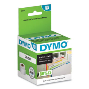 (DYM30327)DYM 30327 – LabelWriter 1-UP File Folder Labels, 0.56" x 3.43", White, 130 Labels Roll, 2 Rolls/Pack by DYMO (2/BX)