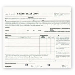 Bills Of Lading; Delivery; Form; Forms; Receiving; REDIFORM; Shipping; Shipping & Delivery; Shipping & Receiving; Short Form; Snap-A-Way; Traffic; Traffic Form; Paperwork; Records; Documents; Pre-Printed; Record-Keeping