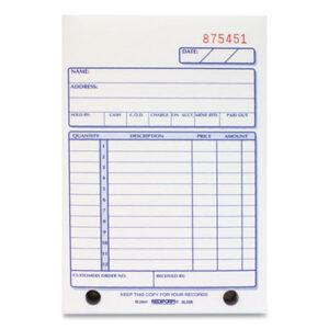 Carbonless; Cash Sales; Form; Forms; Numbered; Order Book; Receipt; REDIFORM; Sales; Sales Book; Sales Forms; Paperwork; Records; Documents; Pre-Printed; Record-Keeping