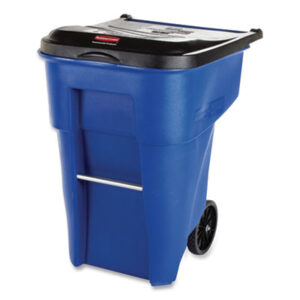 Brute; Refuse Container; RUBBERMAID; Square Brute Big Wheel 50-Gallon Refuse Container; Square Refuse Container; Waste Containers; Dumpster; Kitchen Bin; Litter; Dustbin; Junk; Trash; Garbage