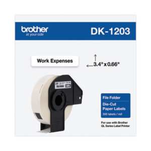 Die-Cut; File Folder Labels; Label Maker Labels; Labelmaker Labels; White Paper; Identifications; Classifications; Stickers; Shipping; Receiving; Mailrooms; Brother