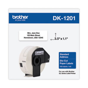 Address Labels;Die-Cut; Label Maker Labels; Labelmaker Labels; White Paper; Identifications; Classifications; Stickers; Shipping; Receiving; Mailrooms; Brother