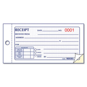 Cash; Form; Forms; Money Receipt Book; Receipt; Receipt Book; Receipts; REDIFORM; Paperwork; Records; Documents; Pre-Printed; Record-Keeping