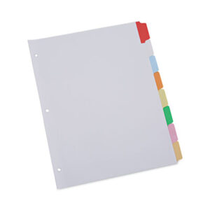 8-Tab Style; Dividers; Index Dividers; Indexes; Laminated Tabs; Multicolor Tabs; Recycled Products; Ring Binder Dividers; Ring Binder Indexes; Subject Dividers; Tab Dividers; Tab Indexes; Tabs; UNIVERSAL; Write-On/Erasable; eight tab index dividers; Recordkeeping; Filing; Systems; Cataloging; Classification; SPR01822; BSN20075