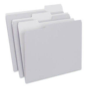 (UNV18101)UNV 18101 – Top Tab File Folders, 1/3-Cut Tabs: Assorted, Letter Size, 0.75" Expansion, Gray, 100/Box by UNIVERSAL OFFICE PRODUCTS (100/BX)
