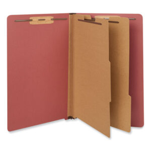 6-Section; Classification Folders; Colored; End Tab; End Tab Folder; Fastener Folders; File Folders; Folders; Legal Size; Open Shelf File Folders; Pressboard; Recycled Product; Red; Six-Section; UNIVERSAL; Files; Pockets; Sheaths; Organization; Classify