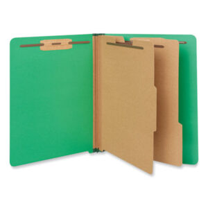 6-Section; Classification Folders; Colored; End Tab; End Tab Folder; Fastener Folders; File Folders; Folders; Green; Letter Size; Open Shelf File Folders; Pressboard; Recycled Product; UNIVERSAL; Files; Pockets; Sheaths; Organization; Classify; NATSP17373; NAPSP17373