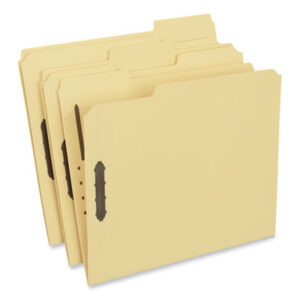 (UNV13524)UNV 13524 – Deluxe Reinforced Top Tab Fastener Folders, 0.75" Expansion, 2 Fasteners, Letter Size, Yellow Exterior, 50/Box by UNIVERSAL OFFICE PRODUCTS (50/BX)