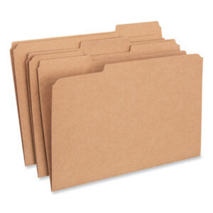 (UNV16143)UNV 16143 – Reinforced Kraft Top Tab File Folders, 1/3-Cut Tabs: Assorted, Legal Size, 0.75" Expansion, Brown, 100/Box by UNIVERSAL OFFICE PRODUCTS (100/BX)