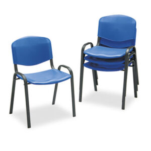 Black Frame; Blue; Chairs; Contour; Contoured; SAFCO; Stack; Stacking Chair; Stacking Chairs; Seats; Seating; Furniture; Workstations; Office