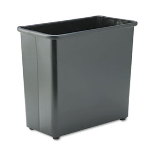 27-1/2-Quart Wastebasket; Black Wastebasket; Container; Fire-Safe; Fire-Safe Waste Receptacles; Receptacle; SAFCO; Trash Cans; Waste; Waste Containers; Dumpster; Kitchen Bin; Litter; Dustbin; Junk; Trash; Garbage