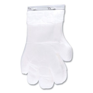 Poly Gloves on Wicket; Hand; Covering; Safety; Sanitary; Food-Service; Janitorial; Kitchens