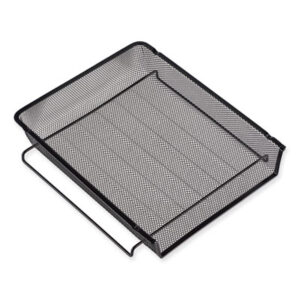 (UNV20012)UNV 20012 – Deluxe Mesh Stacking Side Load Tray, 1 Section, Legal Size Files, 17" x 10.88" x 2.5", Black by UNIVERSAL OFFICE PRODUCTS (1/EA)