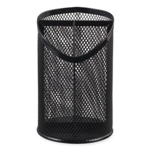 (UNV20019)UNV 20019 – Metal Mesh 3-Compartment Pencil Cup, 4.13" Diameter x 6"h, Black by UNIVERSAL OFFICE PRODUCTS (1/EA)