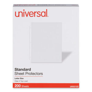 (UNV21122)UNV 21122 – Standard Sheet Protector, Standard, 8.5 x 11, Clear, 200/Box by UNIVERSAL OFFICE PRODUCTS (200/BX)