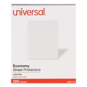 (UNV21123)UNV 21123 – Standard Sheet Protector, Economy, 8.5 x 11, Clear, 200/Box by UNIVERSAL OFFICE PRODUCTS (200/BX)