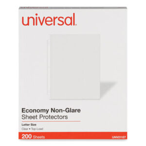 (UNV21127)UNV 21127 – Top-Load Poly Sheet Protectors, Nonglare, Economy, Letter, 200/Box by UNIVERSAL OFFICE PRODUCTS (200/BX)