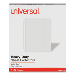 (UNV21132)UNV 21132 – Top-Load Poly Sheet Protectors, Heavy Gauge, Letter Size, Clear, 100/Pack by UNIVERSAL OFFICE PRODUCTS (100/PK)