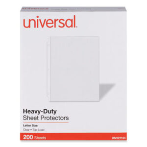 (UNV21134)UNV 21134 – Top-Load Poly Sheet Protectors, Heavy Gauge, Letter Size, Clear, 200/Pack by UNIVERSAL OFFICE PRODUCTS (200/PK)