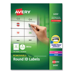 All-Purpose; ID Labels; Label; Labels; Laser; Laser Printer; Removable; Self-Adhesive; White; Identifications; Classifications; Stickers; Shipping; Receiving; Mailrooms; AVERY