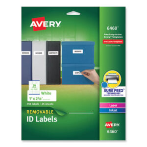 All-Purpose; ID Labels; Label; Labels; Laser; Laser Printer; Removable; Self-Adhesive; White; Identifications; Classifications; Stickers; Shipping; Receiving; Mailrooms; AVERY