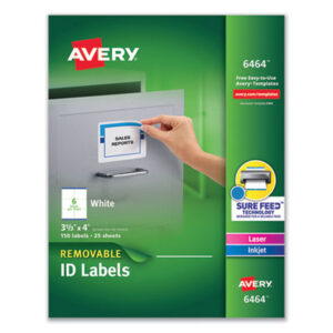 All-Purpose; ID Labels; Label; Labels; Laser; Laser Printer; Removable; Self-Adhesive; White; Identifications; Classifications; Stickers; Shipping; Receiving; Mailrooms; AVERY