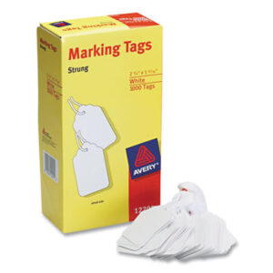 2-3/4 x 1-11/16; AVERY; Price; Price Tags & Fasteners; Price/Sale; Price/Sale Tag; Price/Sale Tags; Retail; Strung; Tag; Tags; Twine; White; White Twine; Inventory-Cards; Pricing; identifiers; Distinguishing; Tracking