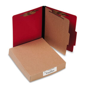 15-Point; 4-Section; ACCO; Classification; Classification Folders; ColorLife; Executive Red; Fastener Folders; File Folders; Folder; Letter Size; Presstex; Recycled Product; Recycled Products; Sectional; Files; Pockets; Sheaths; Organization; Classify